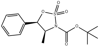 (4S,5R)-4-甲基-5-苯基-1,2,3-氧杂噻唑烷-2,2-二氧化物-3-羧酸叔丁基酯 结构式