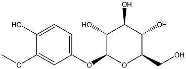 1-O-(4-Hydroxy-3-methoxyphenyl)-β-D-glucopyranose Structure