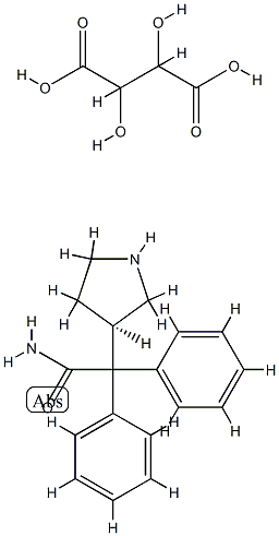 (R)-2,2-二苯基-2-(吡咯烷-3-基)乙酰胺2,3-二羟基琥珀酸酯 结构式