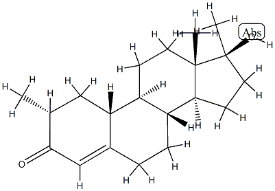17-hydroxy-2,13,17-trimethyl-1,2,6,7,8,9,10,11,12,14,15,16-dodecahydro cyclopenta[a]phenanthren-3-one 结构式