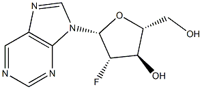 Purine -9-beta-D-(2'-deoxy-2'-fluoro) arabinoriboside Structure