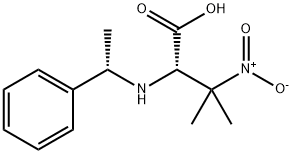 (S)-3-methyl-3-nitro-2-((S)-1-phenylethylamino)butanoic acid Struktur