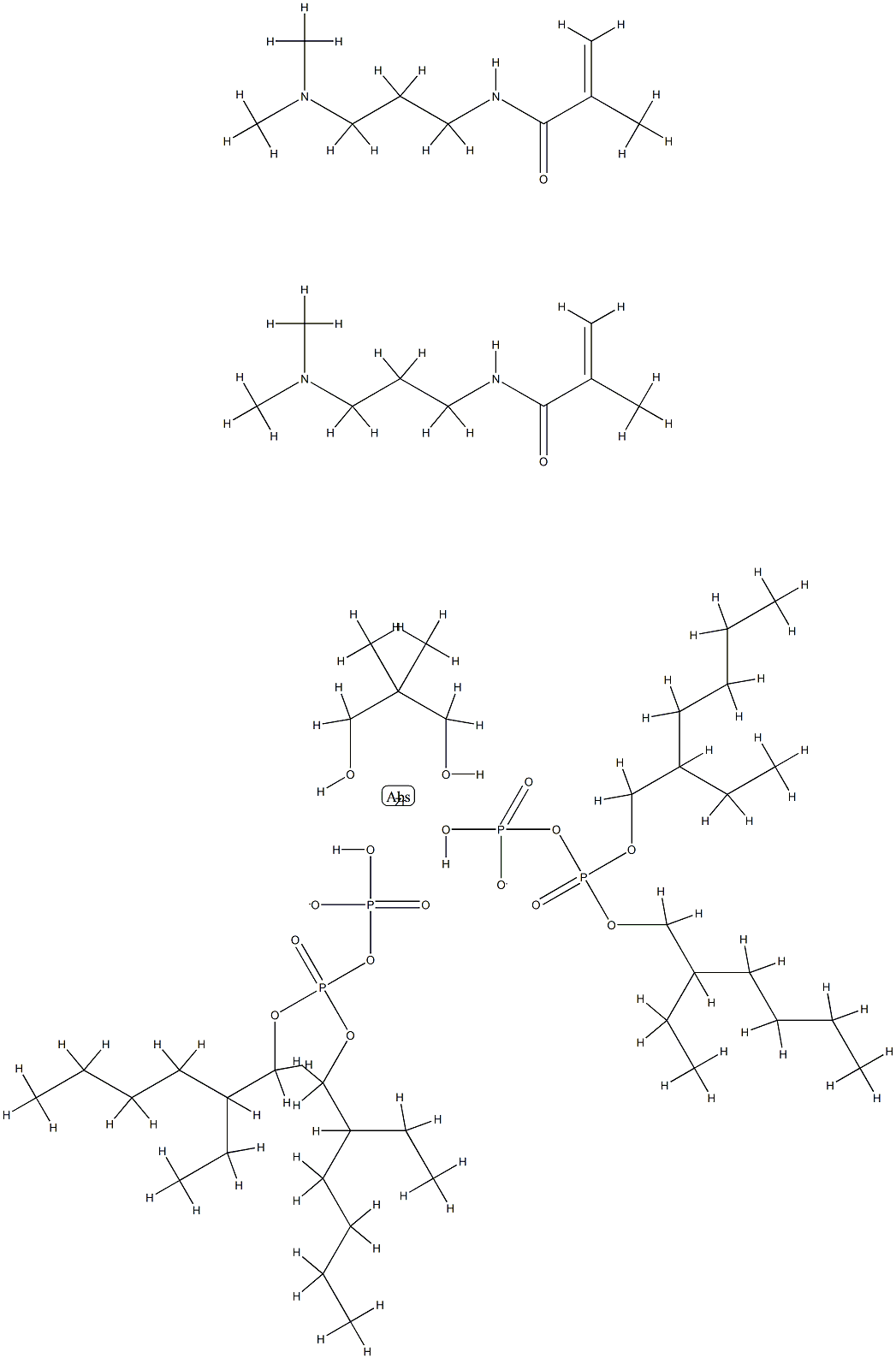Zirconate(2-), bisP,P-diisooctyl diphosphato(2-)-.kappa.O,.kappa.O2,2-dimethyl-1,3-propanediolato(2-)-.kappa.O,.kappa.O-, dihydrogen, compd. with N-3-(dimethylamino)propyl-2-methyl-2-propenamide (1:2) Structure