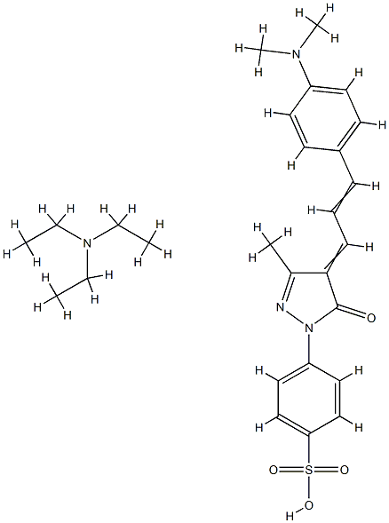 Benzenesulfonic acid, 4-[4-[3-[4-(dimethylamino)phenyl]-2-propenylidene]-4,5-dihydro-3-methyl-5-oxo-1H-pyrazol-1-yl]-, compd. with N,N-diethylethanamine 结构式