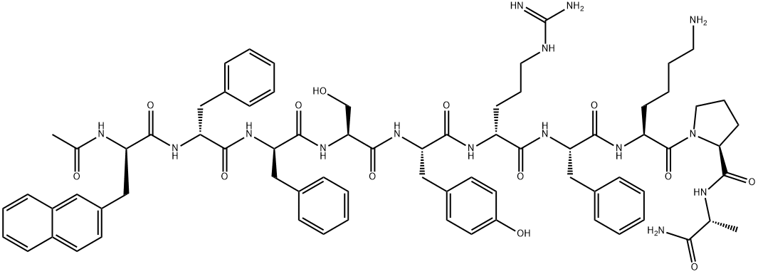 LHRH, N-Ac-3(2-naphthyl)Ala(1)-Phe(2,3)-Arg(6)-Phe(7)-AlaNH2(10)- Struktur