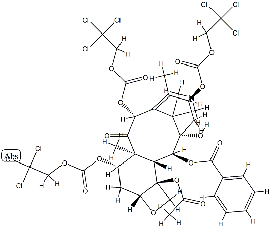 7,10,13-三邻三氯乙烯氧羰基-10-脱乙酰巴卡汀Ⅲ 结构式