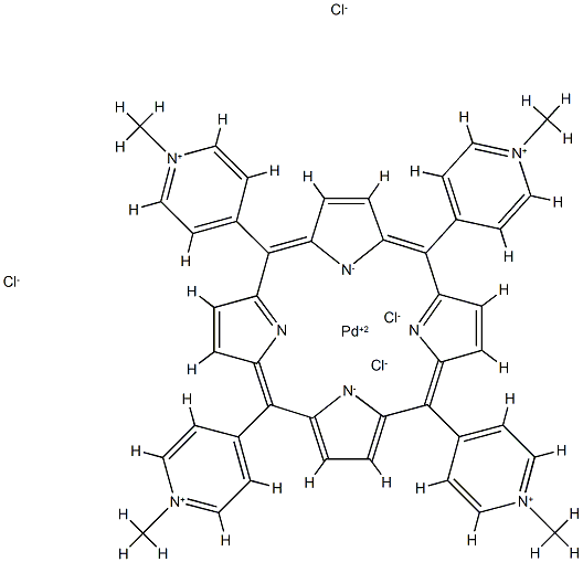 Pd(II) meso-Tetra(N-Methyl-4-Pyridyl) Porphine Tetrachloride Struktur