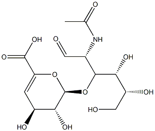 2-acetamido-2-deoxy-3-O-(gluco-4-enepyranosyluronic acid)glucose 结构式
