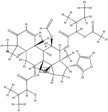 11052-31-6 (13α,17S)-12α-[(2-Acetoxy-3-methyl-1-oxopentyl)oxy]-14β,15β:21,23-diepoxy-11β-formyloxy-7α-(2-hydroxy-3-methyl-1-oxobutoxy)-4,4,8-trimethyl-24-nor-5α-chola-1,20,22-trien-3-one