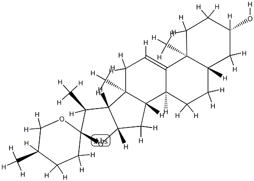 (3Β,5Α,25R)3-羟基螺甾-9(11)-烯, 1106-20-3, 结构式