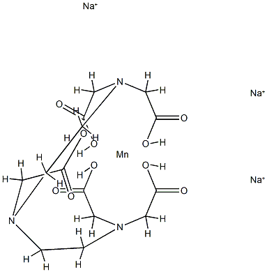 trisodium [N,N-bis[2-[bis(carboxymethyl)amino]ethyl]glycinato(5-)]manganate(3-) Struktur