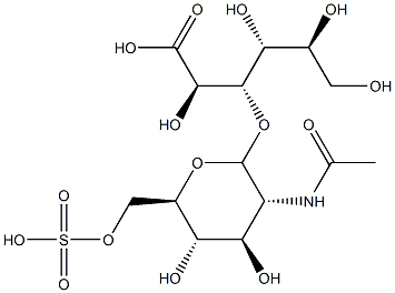 O-((Nalpha)-acetylglucosamine 6-sulfate)-(1-3)-idonic acid Structure
