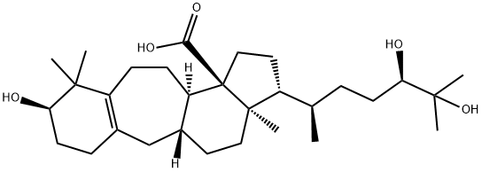 (24R)-3α,24,25-Trihydroxy-B(9a)-homo-19-norlanost-5(10)-en-30-oic acid Struktur