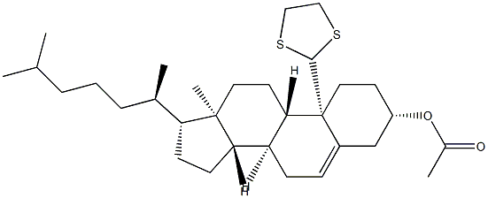 3β-Acetyloxy-19,19-(ethylenebisthio)cholest-5-ene Structure