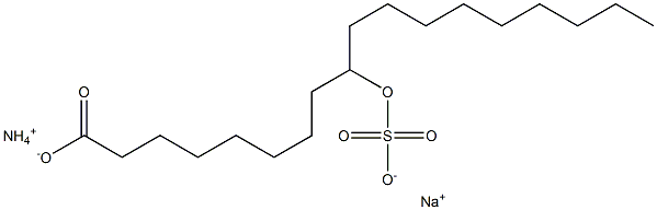 Octadecanoic acid, 9(or 10)-(sulfooxy)-, ammonium sodium salt Structure