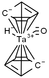Tantalum, carbonyl bis(eta5-cyclopentadienyl) hydride Struktur