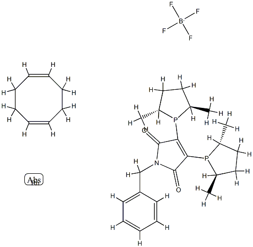 catASium(R)  MNBn(R)Rh,  3,4-Bis[(2R,5R)-2,5-dimethylphospholanyl]-1-benzyl-1H-pyrrol-2,5-dion(1,5-cyclooctadiene)rhodium(I)  tetrafluoroborate Struktur