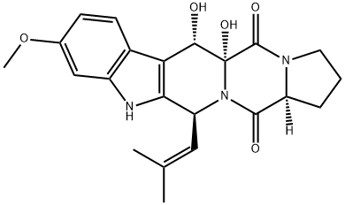 12,13-dihydroxyfumitremorgin C 化学構造式