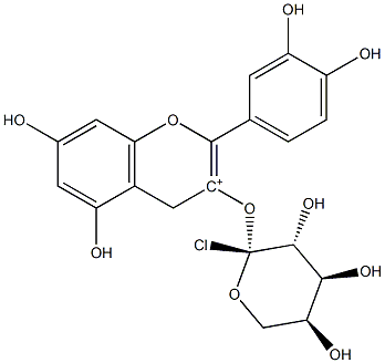 氯化矢车菊素-3-O-阿拉伯糖苷,111613-04-8,结构式