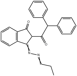 2-Diphenylacetyl-3-(propylidene-hydrazono)indan-1-one,  2-Diphenylacetyl-indan-1,3-dione-1-propylidenehydrazone 化学構造式