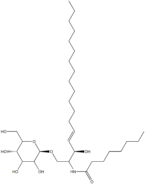 D-glucosyl--1,1' N-octanoyl-D-erythro-sphingosine Struktur