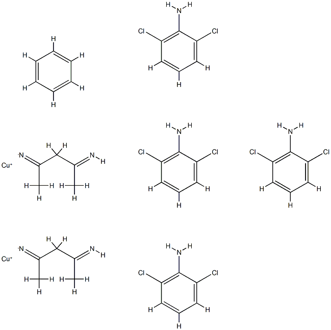Μ-苯并双[N,N''-(1,3-二甲基-1,3-丙二亚甲基)双(2,6-二氯苯甲酰胺基)]双铜(I),苯加合物 结构式