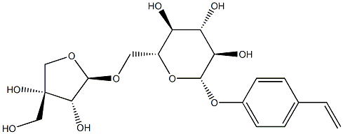 p-Vinylphenyl O-[beta-D-apiofurasyl-(1-6)]-beta-D-glucopyraside Structure