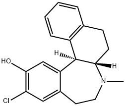 (6aS)-11-クロロ-6,6aβ,7,8,9,13bα-ヘキサヒドロ-7-メチル-5H-ベンゾ[d]ナフト[2,1-b]アゼピン-12-オール 化学構造式