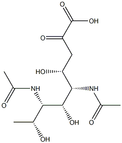 5,7-diacetamido-3,5,7,9-tetradeoxy-glycerogalacto-nonulosonic acid 结构式