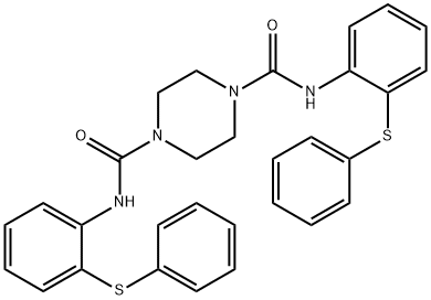 Quetiapine Impurity (N,N-bis[(2-phenylthio)phenyl]-1,4-piperazinedicarboxamide) Structure
