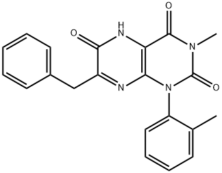 Lumazine,  7-benzyl-6-hydroxy-3-methyl-1-o-tolyl-  (6CI) Structure