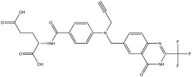 2-desamino-2-trifluoromethyl-N(10)-propargyl-5,8-dideazafolic acid Struktur