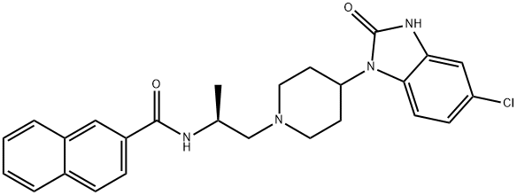 N-[(1S)-2-[4-(5-Chloro-2,3-dihydro-2-oxo-1H-benzimidazol-1-yl)-1-piperidinyl]-1-methylethyl-2-naphthalenecarboxamide Structure