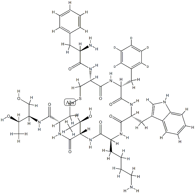 ([RING-D5]PHE3)-OCTREOTIDE ACETATE SALT, 1134880-79-7, 结构式