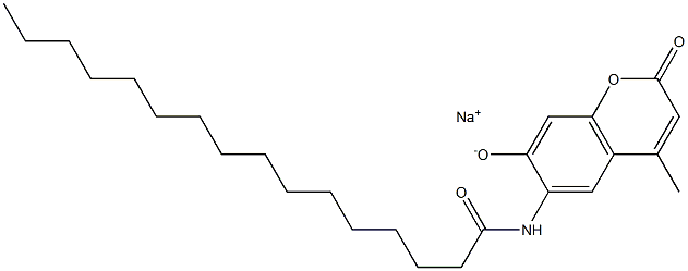 N-(7-Hydroxy-4-Methyl-2-oxo-2H-1-benzopyran-6-yl)hexadecanaMide SodiuM Salt Structure