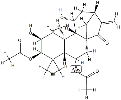 Kaur-16-en-15-one,3,6-bis(acetyloxy)-2,11-dihydroxy-, (2b,3b,6a,11a)- (9CI) Structure