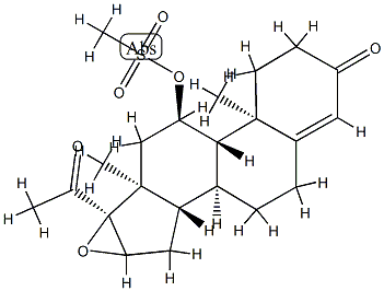 16α,17-Epoxy-11α-hydroxyprogesterone Methanesulfonate Structure