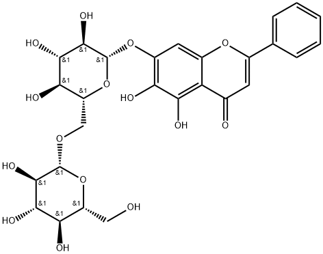 バイカレイン 7‐ジグルコシド 化学構造式