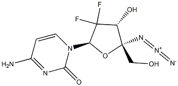 4'-C-azido-2'-deoxy-2',2'-difluorocytidine Structure