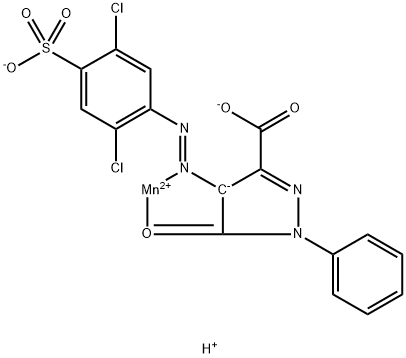 Manganate(1-), 4-(2,5-dichloro-4-sulfophenyl)azo-.kappa.N1-4,5-dihydro-5-(oxo-.kappa.O)-1-phenyl-1H-pyrazole-3-carboxylato(3-)-, hydrogen Structure