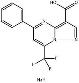 5-phenyl-7-(trifluoromethyl)pyrazolo[1,5-a]pyrimidine-3-carboxylic acid Struktur