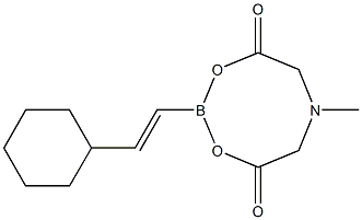 反式-(2-环己基乙烯基)硼酸甲基亚氨基二乙酸酯 结构式