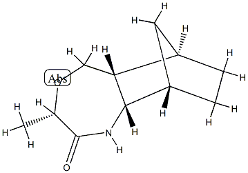 6,9-Methano-4,1-benzoxazepin-2(3H)-one,octahydro-3-methyl-,(3-alpha-,5a-bta-,6-bta-,9-bta-,9a-bta-)-(9CI) Struktur