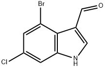 4-溴-6-氯-1H-吲哚-3-甲醛, 115666-32-5, 结构式