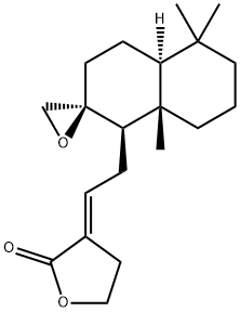 4,5-ジヒドロ-3-[(E)-2-[[(1R,2S,4aα)-オクタヒドロ-5,5,8aβ-トリメチルスピロ[ナフタレン-2(1H),2'-オキシラン]]-1β-イル]エチリデン]フラン-2(3H)-オン 化学構造式