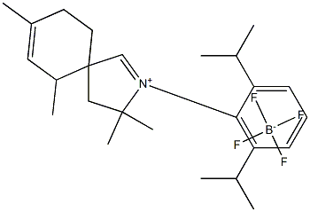2-[2,6-Bis(1-Methylethyl)phenyl]-3,3,6,8-tetraMethyl-2-azoniaspiro[4.5]dec -1,7-diene tetrafluoroborate Trivertal-CAAC Struktur
