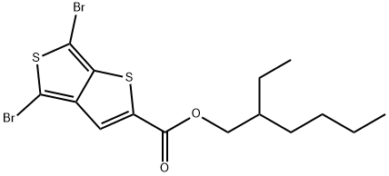 4,6-二溴噻吩并[3,4-B]噻吩-2-羧酸-2-乙基己酯,1160823-81-3,结构式