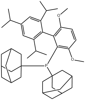2-(Di-1-adaMantylphosphino)-3,6-diMethoxy-2',4',6'-tri-i-propyl-1,1'-biphenyl, Min. 95% AdBrettPhos Struktur