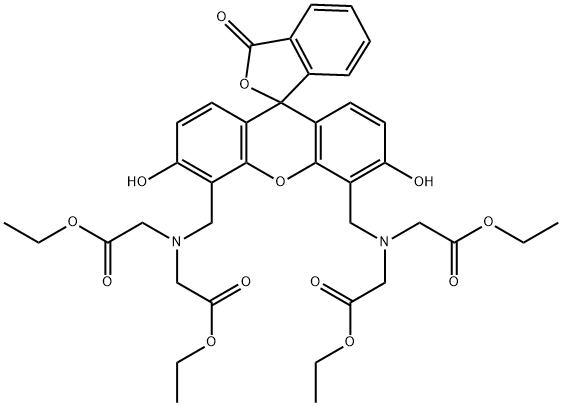 N,N'-[(3',6'-二羟基-3-氧代螺[异苯并呋喃-1(3H),9'-[9H]氧杂蒽]-4',5'-二基)二(亚甲基)]二[N-(2-乙氧基-2-氧代乙基)甘氨酸] 1,1'-二乙酯,1170856-93-5,结构式