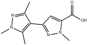 1,1',3',5'-テトラメチル-1H,1'H-3,4'-ビピラゾール-5-カルボン酸 化学構造式